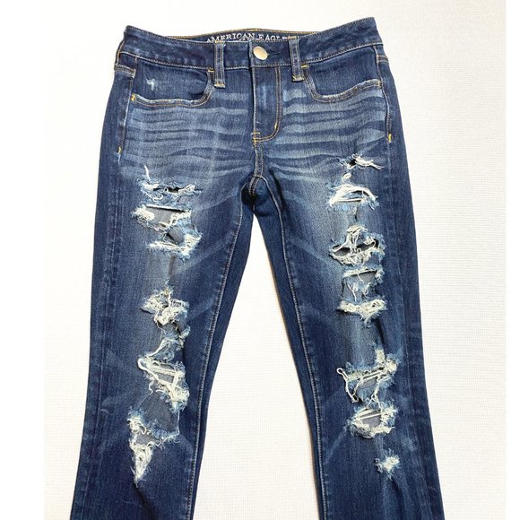 AEO Power Fit 360 Super Stretch Holy Jeans Jegging - SIZE 2 SHORT - Picture 8 of 8